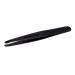TWEEZERMAN Stainless Steel Tweezers with Hand-Filed Beveled Tip for Hair Plucking Matte Black Full Black
