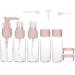 Hey Yo trip bottles 10 pieces of travel set leakproof portable liquid container travel accessories cosmetic bag travel bottles suitable for aircraft trip hotel (pink)
