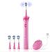 JTF Sonic Electric Toothbrush for Kids 3-12  Rechargeable Kids Electric Toothbrushes Girls with Smart Timer & 4 Kids Size Brush Heads (P610 Pink)  Dark Pink