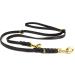 Copcopet-fat leather line for dogs-3-way adjustable dog leash made of soft leather with carabiners & fittings made of brass-braided leash 100% handmade in germany (3 m x 12mm | black) 3 m x 12 mm black