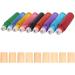 10 Pack Frosted Glass Essential Oil Roll-On Bottles - 10ml Refillable Massage & Perfume Vials with Stainless Steel Balls & Wood Grain Caps - Red Travel Essential Oil Containers - Buy Online on GoSupps.com