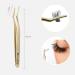 Lash Applicator Tool: Stainless Steel Curved Cluster Lash Tweezers - Gold - Buy Online on GoSupps.com