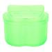 Denture Bath Case Box Soaking Container Colored Storage Box for False Teeth with Strainer Basket (Green)