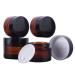 Kingyh 4 pieces 20ml 30ml cream can empty amber glass bottle of brown -fillable glass containers with lid and liner transparent cremes for cosmetics face creams athheric oils powder 20ml/30ml
