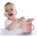 Prinper Silicone Baby Sippy Cup 2-in-1 Training Cup for Toddlers, 7 Oz Pink - Buy Online on GoSupps.com