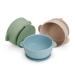 Pandaear 3 Pack silicone baby bowls with suction cup |Children's bowl baby breed silicone bowls |Food qualification soft BPA-free silicone (blue/brown/grown)