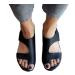 fohapfam Women Big Toe Correction Sandal Foot Orthopedic Bunion Corrector Orthotic Sandals with Arch Suppor Open-Toe Platform Shoes Toe Straighten Shoes Black 6.5 6.5 Black