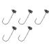 Reaction Tackle Tungsten Mushroom Head Ned Rig Shroom Jig Heads (5-Pack) Black 1/10 oz