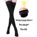 KEKING Thigh High Compression Stockings for Men & Women | 15-20mmHg Graduated Compression Leg Support Hose with Silicone Band | Ideal for Swelling, Varicose Veins, Edema, DVT | Black, Closed Toe | Large - Buy Online on GoSupps.com