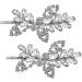 2 Pcs Rhinestone Hair Clips Shining Hair Barrettes Bridal Hair Barrettes Pins Leaf Wedding Hairpin Bride Pearl Crystal Hair Clips Silver Rhinestone Barrette Elegant Bridal Hair Accessories - Buy Online on GoSupps.com