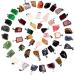 Hicarer 50 Pieces Mixed Stone Beads Crystal Stone Pendants Quartz Charms with Storage Bag for Jewelry Making Irregular Style