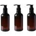 Xumin 3-Pack 250ml Refillable PET Pump Bottles - Black Pump Tops for Shampoo Shower Gel & Cosmetics - Ideal for Home & Travel - Buy Online on GoSupps.com