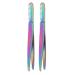 Stainless steel eyebrow tweezers with two heads firmly clamping eyebrow trimming tool for multifunctional use
