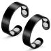 Cigmag 2PCs Lymphatic drainage Magnetic for women men 99% pure copper women finger 4 ultra -high magnets adjustable with gift box (black)