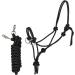 Marengos Black Knotted Halter with Reins for Warmbloods - Premium Quality Equestrian Gear - Buy Online on GoSupps.com