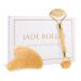 Gua Sha Facial Tool Natural Jade Roller Guasha Skin Scraper Facial Set Facial Stone Firming Face Anti-Aging Puffy Eyes Massager Neck Anti Wrinkle-Yellow set with box