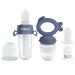 Freebear Baby Fruit Feeder Pacifer  Baby Teething Toys  Baby Feeding Spoon for First Stage  Silicone Feeder  Infants Teether  Baby Food Feeding Supplies (2 in 1  Dark Blue) 2 in 1 Dark Blue
