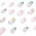 RikView French Tip Press on Nails Medium - White Floral Square Acrylic Fake Nails - Buy Online on GoSupps.com