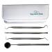 #1 Dentist Tools Kit A Grade Stainless Steel Dental Hygiene Set Tarter Remover Dental Pick Dental Scraper Mouth Mirror and Free Protective Case
