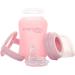 Glass Sippy Cup with Silicone Sleeve & Handles - 150ml Rose Pink for Babies 6m+ - Buy Online on GoSupps.com