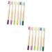 FRCOLOR 12 Pcs Bamboo Kid Cleaning Bulk Toothbrushes Natural Charcoal Toothbrushes for Adults Friendly Wooden Soft Travel