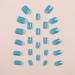 Turquoise Blue Short Square Press on Nails - 24 Pcs Full Cover False Nails with Designs and Nail Glue - Blue Glossy Artificial Acrylic Nails for Women and Girls - Buy Online on GoSupps.com