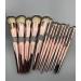 Rose Gold 14 pc Makeup Brush Set with White Rhinestone Cup | Luxury Makeup Brushes for International Shipping - Buy Online on GoSupps.com
