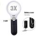 Magnifying Glass with 3 LED Lights 3X 45X Handheld Magnifier Senior Reading Super High Clarity Lightweight Good Times - Buy Online on GoSupps.com