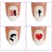 Nail Art Decals WaterSlide Nail Transfers Stickers 40pc Elvis 1 Silhouette Love Character Nail Decals - Salon Quality! DIY Nail Manicure