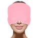 Headache Relief Hat for Migraine Headache Migraine Relief Cap for Tension Headache Migraine Relief One Size Fits All Headache Cap with Reusable Ice Gel Pack for Puffy Eyes Stress Relief (Pink)