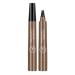 Magical Precise Waterproof Natural Microblading Eyebrow pen with 4 Fork Tip Pencil Natural Looking Brows Effortlessly and Stays on All Day-Dark brown