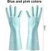 Riisoyu Dishwahing Gloves 2 Pairs Reusable Household Gloves 32cm Long Skin-Friendly Cleaning Gloves Rubber Cleaning Gloves with Cotton Flocked Liner for Kitchen Painting Gardening Pet Care - Buy Online on GoSupps.com