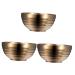 Zerodeko 3 Pcs Stainless Steel Double Bowl Salad Bowl Metal Bowl Pot Soup Container Child Thicken Mixing Bowl 11x11cmx3pcs Goldenx3pcs