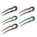 5Pcs Hair Resin U Shape Hair Stick Simple Decorative Wave Chignon Hairpins for Women