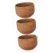 Beaupretty 3st accessories for the facial cleaning of shaving soap in the bowl facial cleaning for men Serving foam shell shaving shell shaving bowls for the salon travel bamboo clean 9.3x9.3x6cmx3pcs light brownx3st
