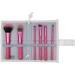 MODA Royal & Langnickel Travel Size Total Face Makeup Brush Set with Pouch Includes - Powder Foundation Angle Shader Smoky Eye Brow Liner and Pointed Lip Brushes Pink - Buy Online on GoSupps.com