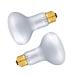 OMAYKEY 2-Pack 50W Basking Spot Heat Lamps Soft White Glow UVA Glass Cover Heat Lamp/Bulb/Light for Lizard Reptiles and Amphibians