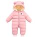 Baby Hooded Winter Romper Boys Girls Down Jacket Warm Snowsuit Coat Kids Warmer Bodysuits Outfits Long Sleeve Jumpsuit 6-9 Months(80) Pink 6-9 Months Pink
