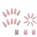 RUNRAYAY Pink French Press on Nails with Sequins Design - Gradient Fake Nails for Women | Acrylic Full Cover Coffin Spring Summer - Buy Online on GoSupps.com