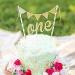 Morndew 2 Set One/1st Cake Toppers Triangle Cake Banner for Kids First Birthday Anniversary Baby Shower Wedding Party Decorations - Buy Online on GoSupps.com