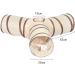 MINGZE Cat Tunnel Toy T type Y type Straight Type Collapsible 3 Way Pet Puppy Tube Play Activity Foldable Toy for indoor Rabbits Kittens Hamster and Small Dogs (Y-stype Brown + Beige) - Buy Online on GoSupps.com