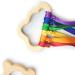 Tianbi 2x Rainbow Wooden Band Rings - Baby Bite Rings Sensory Toys Natural Ribbon Teethers Perfect Shower Gifts - Buy Online on GoSupps.com
