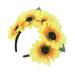 Kalsfisuia Sunflower Hair Accessory Polyester Beach Hair Decoration Simulation Flower Hair Hoop for Women and Girl