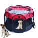 Horing Pop Up Tent Pet Playpen Carrier Dog Cat Puppies Portable Foldable Durable Paw Kennel M 35" * 35" * 24" Red