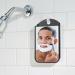 mDesign Bathroom Shower Suction Fog Away Shaving Mirror - Black/Brushed - Anti-Fog Technology - Buy Online on GoSupps.com