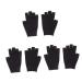 minkissy 3 Pairs Spa Gloves Fingerless Gloves Moisturizing Hand Gloves Mositurizing Glove Hydrating Glove Gel Gloves Black Simple Apparel Black Gel Spa Glove Black Fingerless Gloves