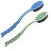 QiCheng&LYS Bath Brush for Back Shower Brush for Exfoliating Skin Long Wooden Handle Cleans the Body Easily-14in (Blue und Green) Blue and Green
