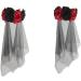 Lurrose Rose Floral Crown Veil Halloween Costume Mexican Headband Day of the Dead Headpiece for Festival Carnival Party Red and Black Gr ße 1 - Buy Online on GoSupps.com
