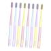 Ultechnovo 8st macaron toothbrush micro toothbrushes tooth cleaning brush electrical travel toothbrush toothbrush at home mouth cleaning brush manual oral care charcoal tool travel pp