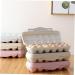 KOMBIUDA 2pcs 12 Mustard Egg Holder for Fridge Eggs Organic Refrigerator Egg Holder Storage Box Plant Avocado Khaki 30X11cm - Buy Online on GoSupps.com